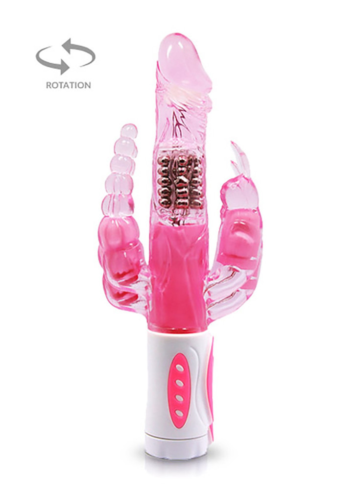 Vibromasseur rabbit rotatif triple stimulation - CC530136